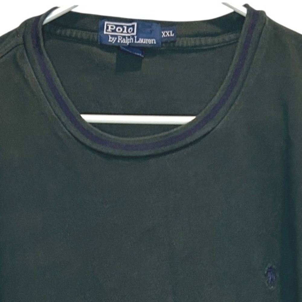 Polo Ralph Lauren Long Sleeve T-Shirt XL Mens Green Ringer Crew Neck Cotton